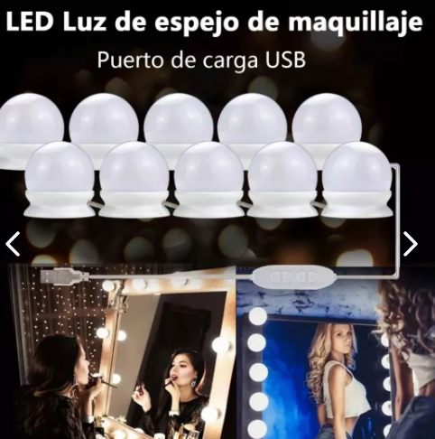 Luces LED Para Espejo Tocador 3 Modos